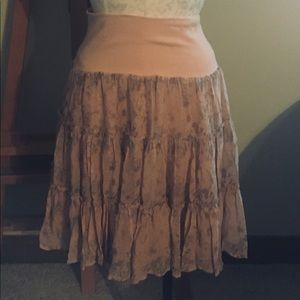 French Connection tiered boho A-line skirt